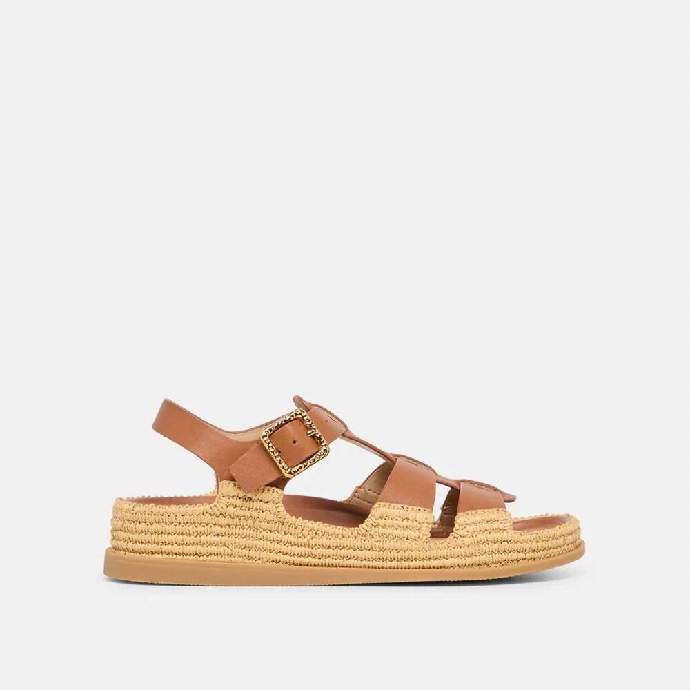 NEW DOLCE VITA women's shenna open toe sandals in saddle leather